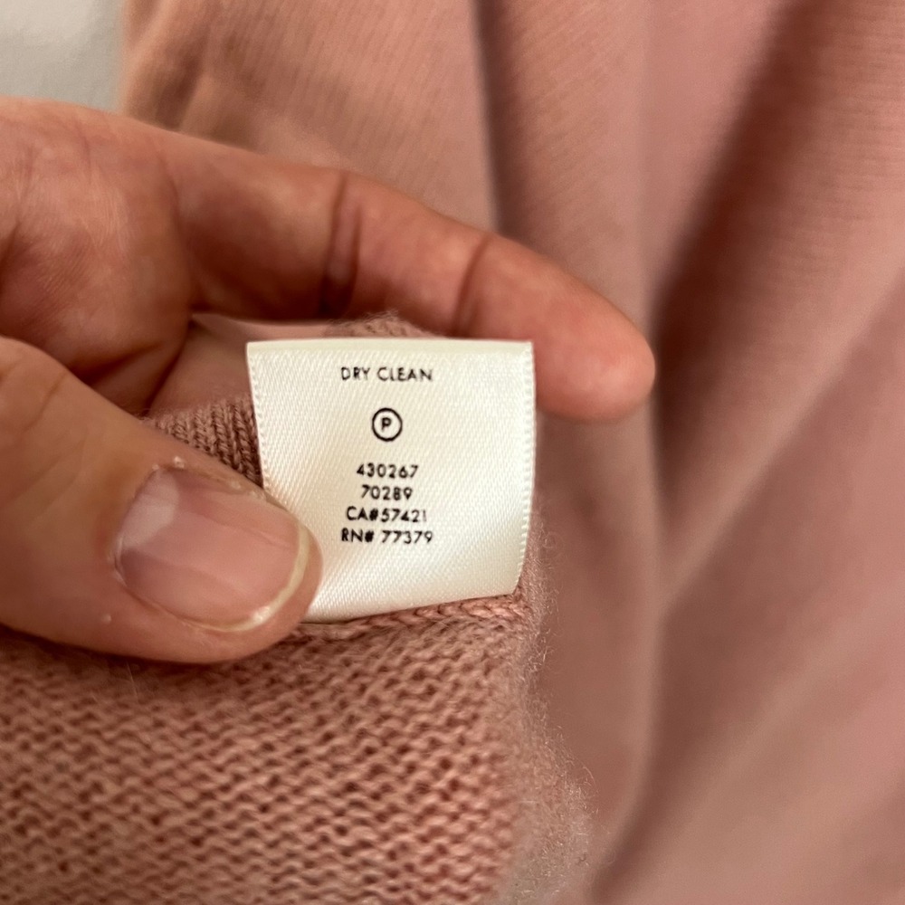 Ann Taylor 100% Cashmere Poncho Sweater Rose Pink‎ M/L Oversized Knit Lagenlook - Picture 8 of 15